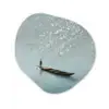 Bloesems - Minimalistisch - Wateroppervlak - Boot Wandcirkel Organisch Forex 3mm klein -3d