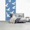 Vogels - Wit - Patroon fotobehang vinyl groot -slaapkamer