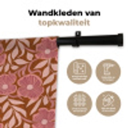 Sfeer - Bloemen - Roze Wandkleed katoen klein 269 -sfeer2