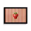 Aardbei - Strepen - Rood fotolijst zwart zonder passe partout klein -3d