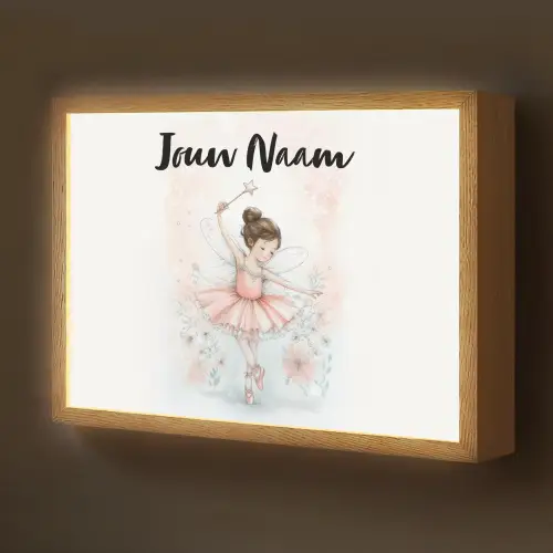 Ballerina - Fee - Roze Light Box met batterij (Wandlamp kind) middel -z3d_website