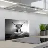 Schotse Hooglander - Spaghetti - Dieren - Zwart wit keuken achterwand spatscherm klein -3d_schuin