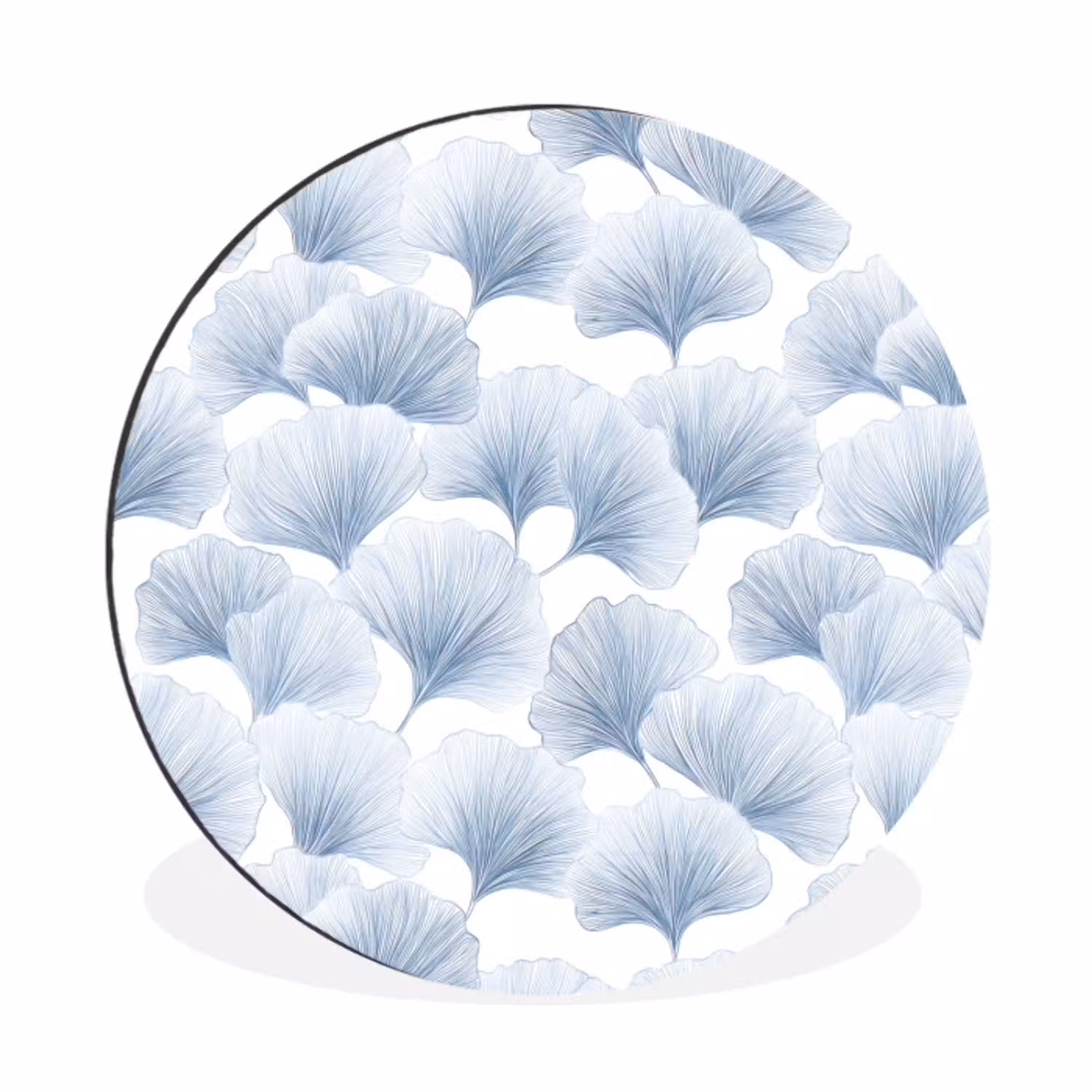 Waaier - Modern - Blauw Wandcirkel aluminium klein 190 -3d