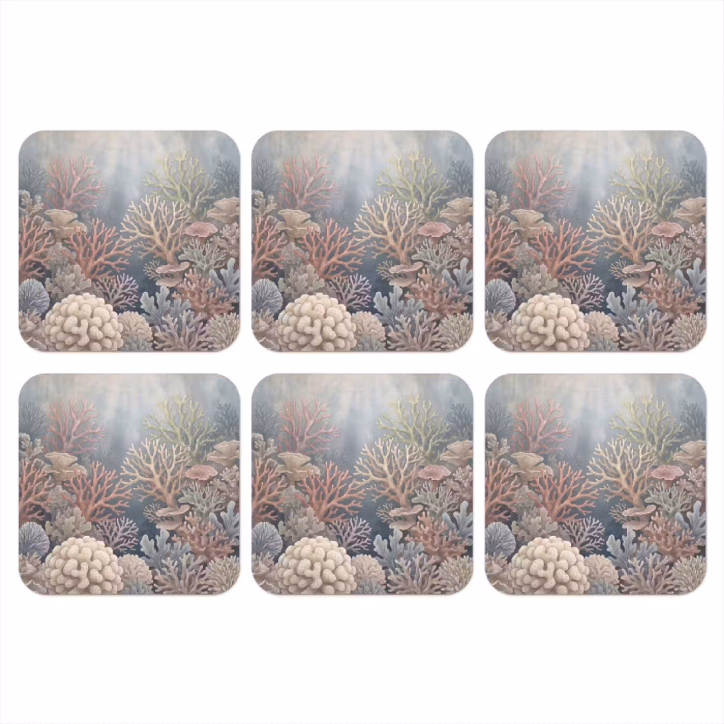 Koraal - Zeeleven - Onderwater - Illustratie - Natuur onderzetter kurk middel -3d