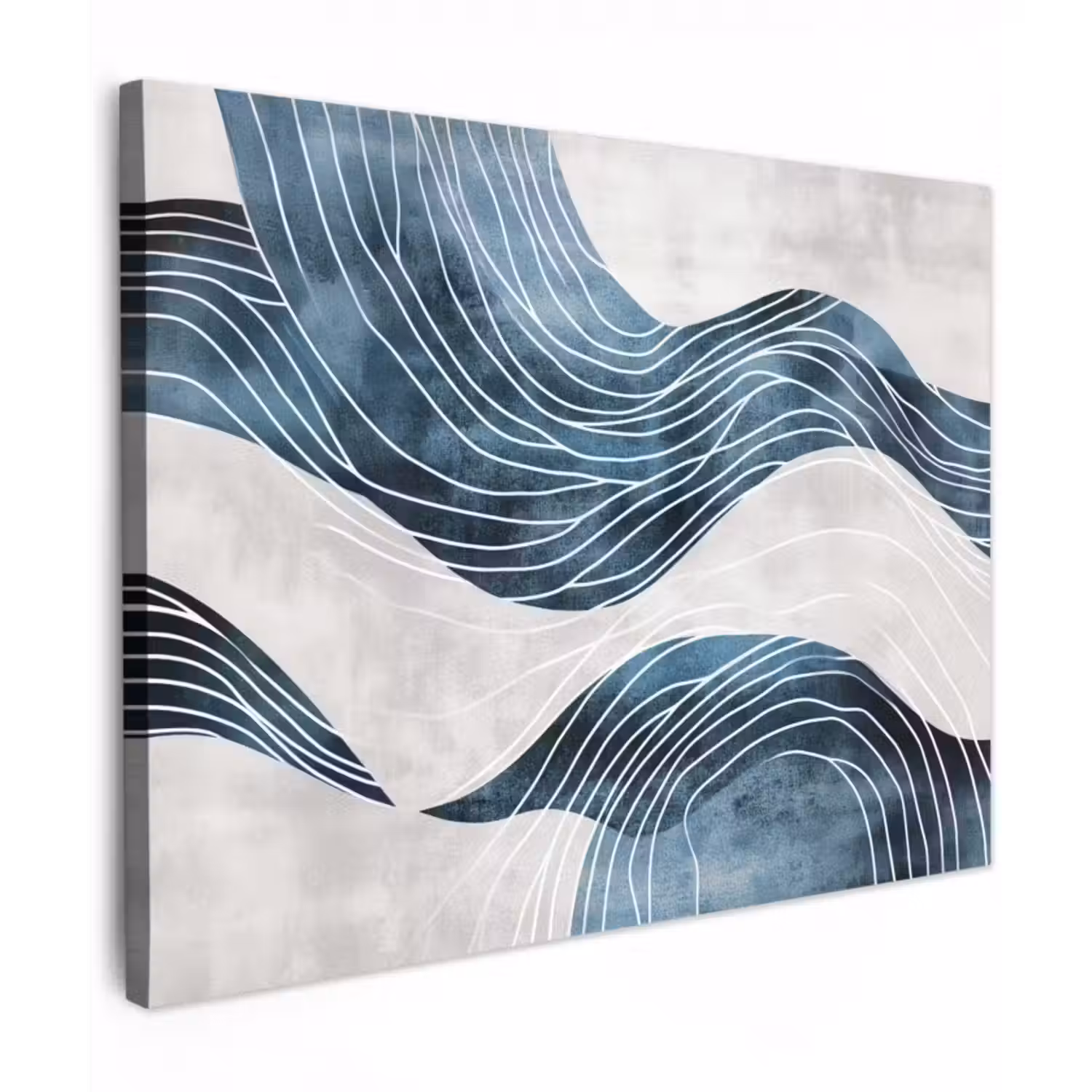 Leinwandbild - Linien - Wellen - Abstrakt - Grau
