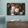 Stilleven met bloemen in een glazen vaas - Schilderij van Jan Davidsz. de Heem canvas 2cm klein -sfeer4