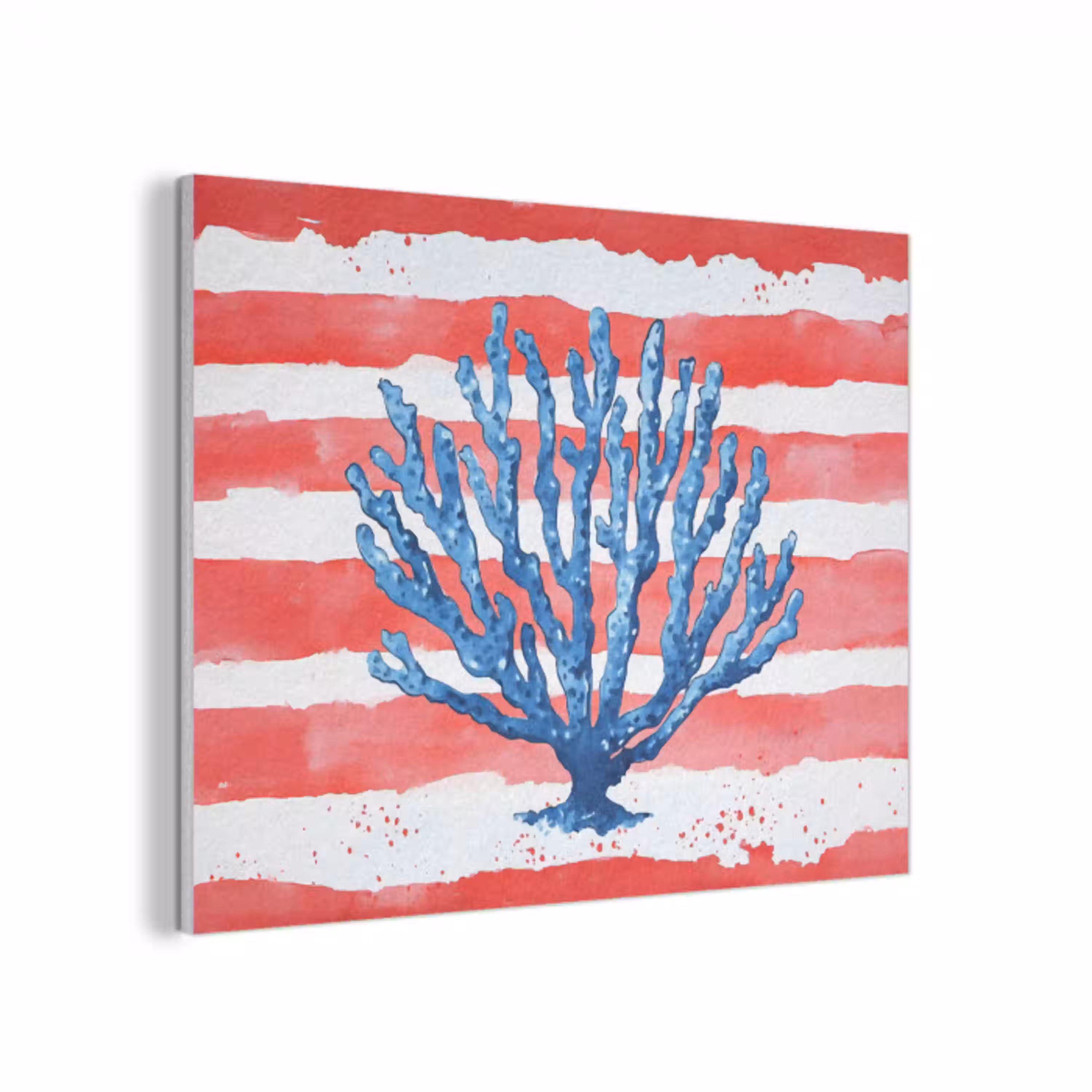 Koraal - Verfstructuur - Rood - Blauw PET vilt klein -3d