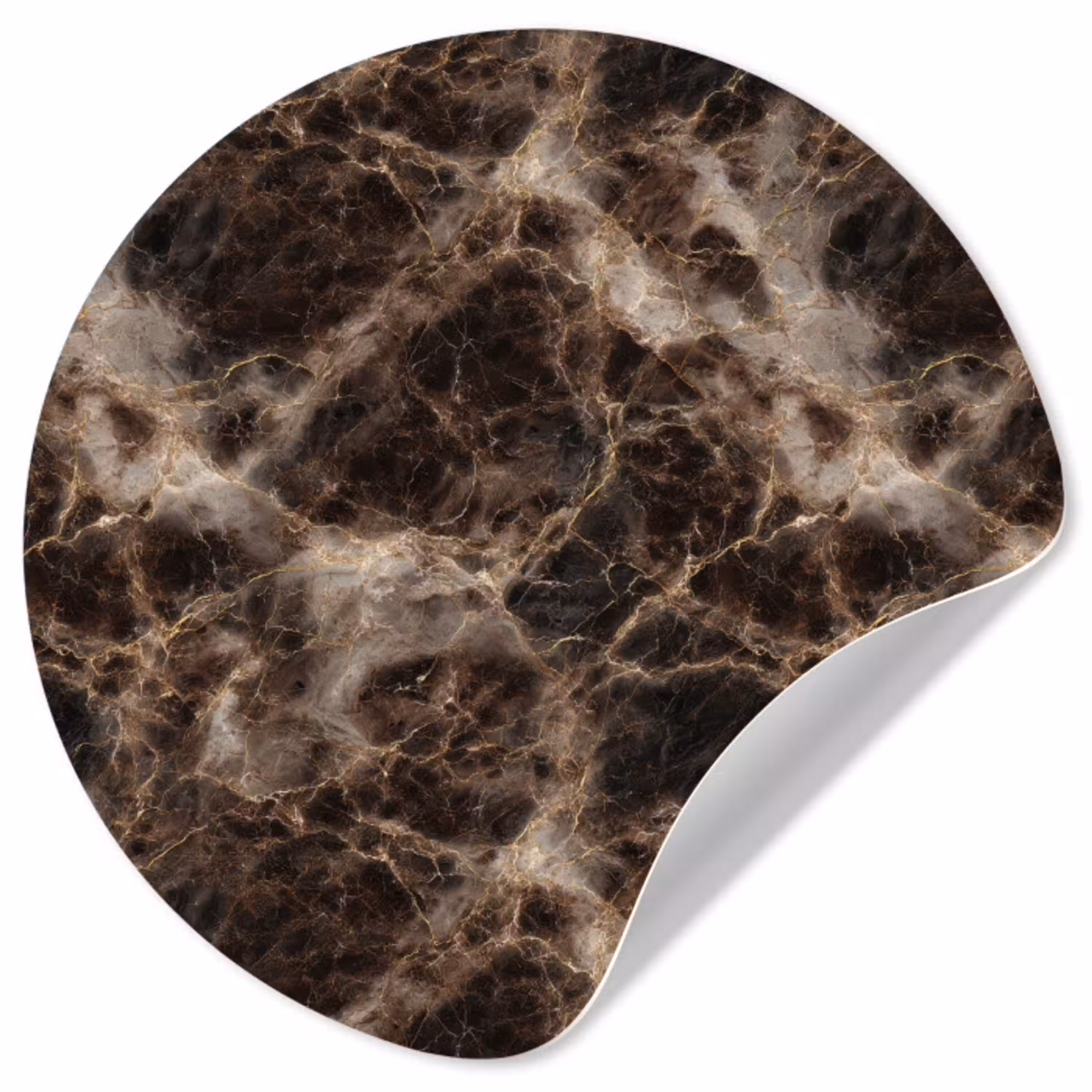 Bruin - Goud - Marmer Wandcirkel behangsticker klein 186 -3d