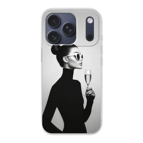 Vrouw - Champagne - Modern Telefoonhoesje iPhone 17 Pro klein -3d