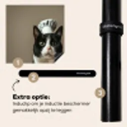 Kat - Kokskleding - Zwart - Wit Inductie beschermer vinyl 3mm middel -zzzzzzz-induclip_NL