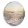 Strand - Zon - Duin - Gras - Zand - Horizon Akoestische PET Vilt - Rond klein -3d