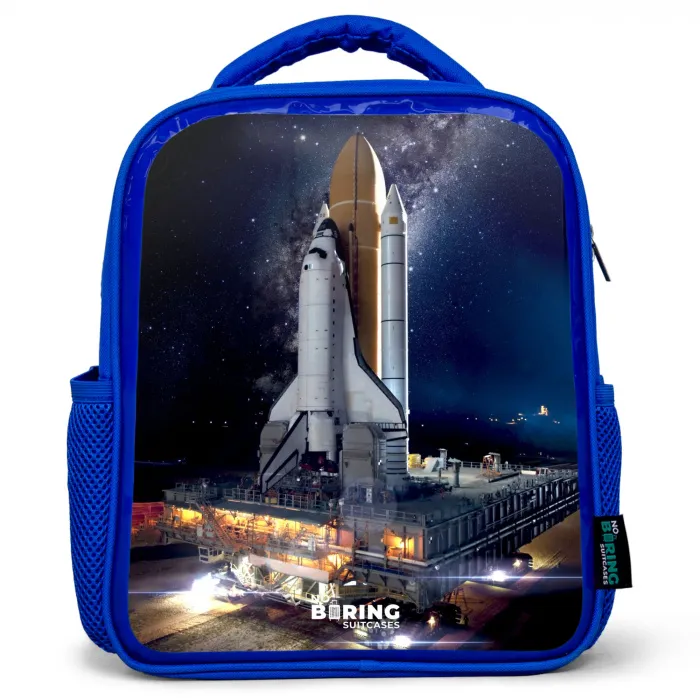 Spaceshuttle die kan opstijgen Kinderrugzak - Blauw middel -3d