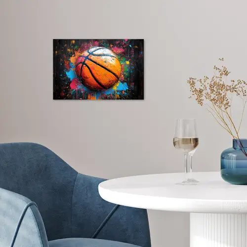 Graffiti - Basketbal - Verf - Sport poster papier klein -sfeer3