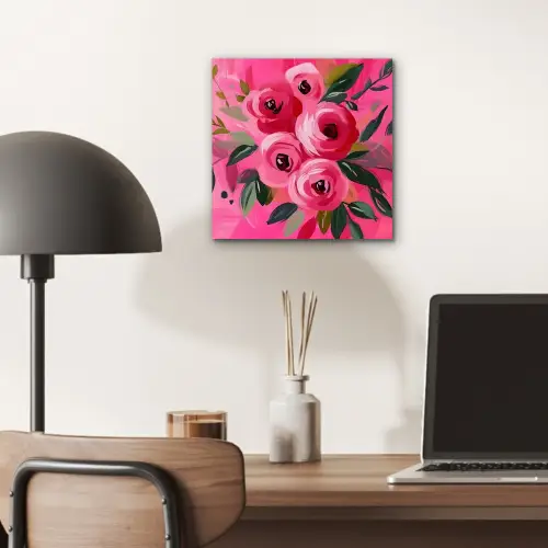 Bloemen - Verf - Roze aluminium wit klein -sfeer5