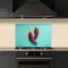 Chilipepers - Geverfd - Rood keuken achterwand spatscherm klein -sfeer1