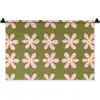 Bloem - Modern - Groen Wandkleed katoen klein 269 -zz3d