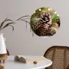 Dennenappels - Kerstsfeer - Bruin - Groen Wandcirkel behangsticker klein -sfeer3