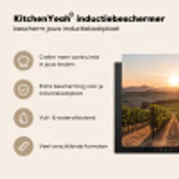 Wijngaard - Zonsondergang - Landschap Inductie beschermer vinyl 3mm middel -sfeer2