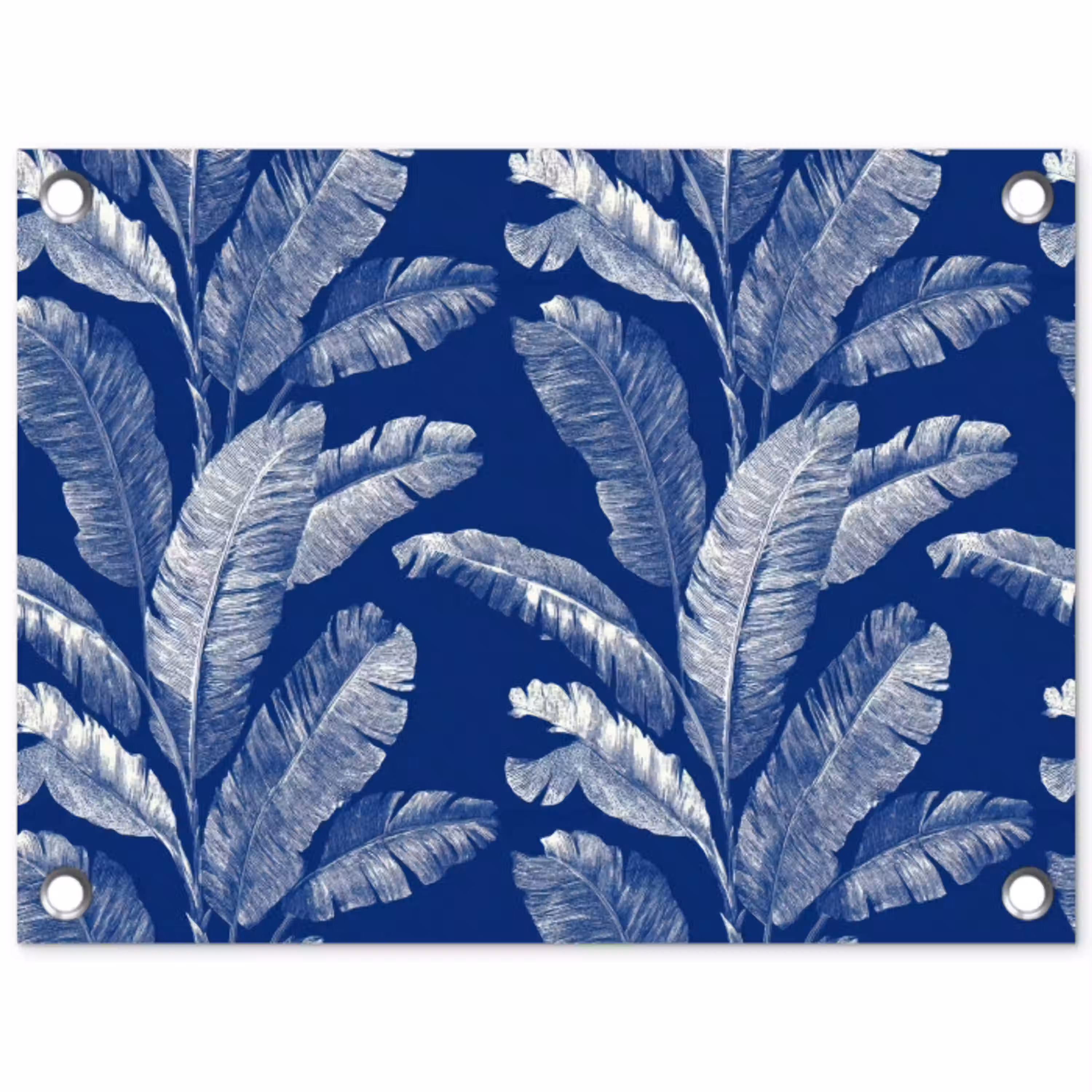 Blad - Palm - Blauw tuinposter los doek klein 239 -3d