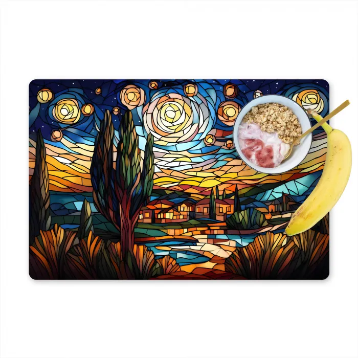 Hemel - Sterren - Mozaïek - Huizen Placemat vinyl groot -zzzproduct_Kitchenyeah-website