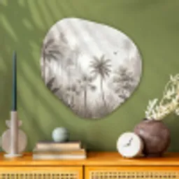 Jungle - Palmbomen - Natuur Wandcirkel Organisch Aluminium middel -sfeer2