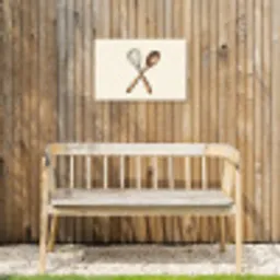 Garde - Hout - Beige Tuinposter op houten frame 2 cm dik klein -sfeer4