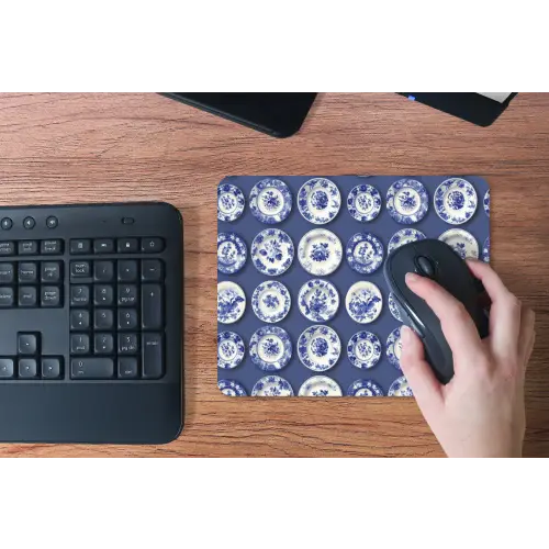 Borden - Floraal - Blauw muismat rubber klein 262 -toetsenbord