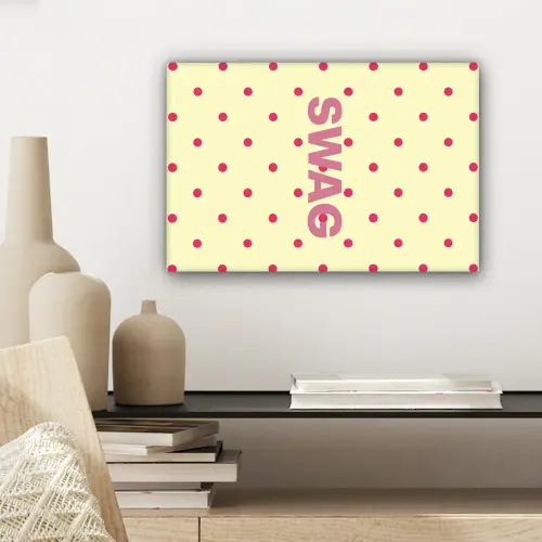 Swag - Roze - Stippen - Geel canvas 2cm klein -sfeer6