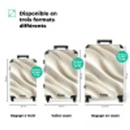 Diagonaal - Golven - Crème NBS - Handbagage koffer - Volwassenen Unisex middel zzzzzzVergelijking_3FR