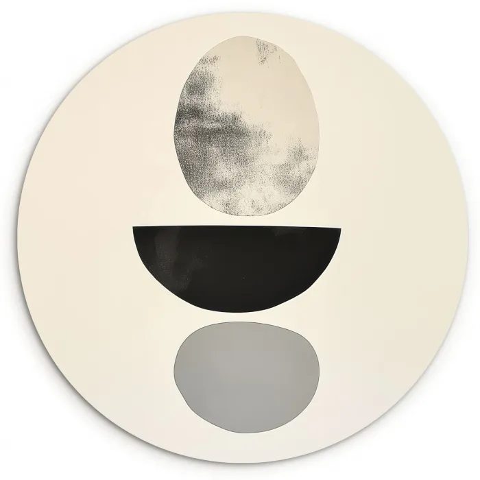 Beige - Japandi - Wabi sabi Wandcirkel plexiglas klein -3d