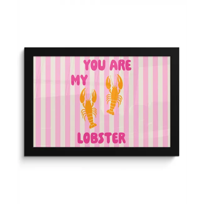 Lobster - Love - Valentijn fotolijst zwart zonder passe partout klein -3d