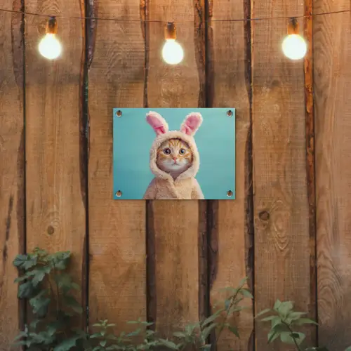 Paashaas - Kat - Kostuum tuinposter los doek klein -sfeer1