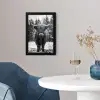 Schotse hooglander - Zwart - Wit - Sneeuwvlokken fotolijst zwart zonder passe partout klein -sfeer4