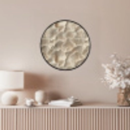 Waaierstructuren - Beige - Vezeltextuur Fotolijst rond zonder passe partout klein 856 -sfeer3