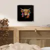 Schotse Hooglander - Graffiti - Kleurrijk - Bloem - Dieren plexiglas 5mm klein -sfeer4