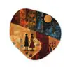 Silhouetten - Abstract - Zon - Maan Wandcirkel Organisch Plexiglas middel -3d
