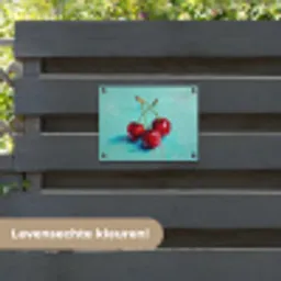 Kersen - Rood - Drie - Geverfd tuinposter los doek klein -sfeer3