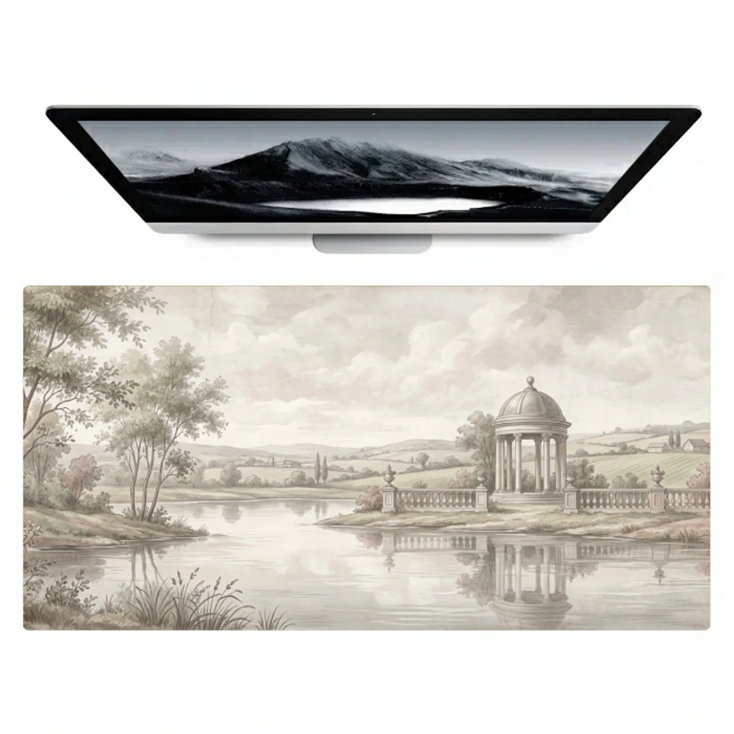 Landschap - Water - Natuur - Sepia Muismat XXL klein -zzz3d