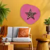 Ster - Luipaard - Print - Roze Wandcirkel Organisch Plexiglas middel -sfeer4
