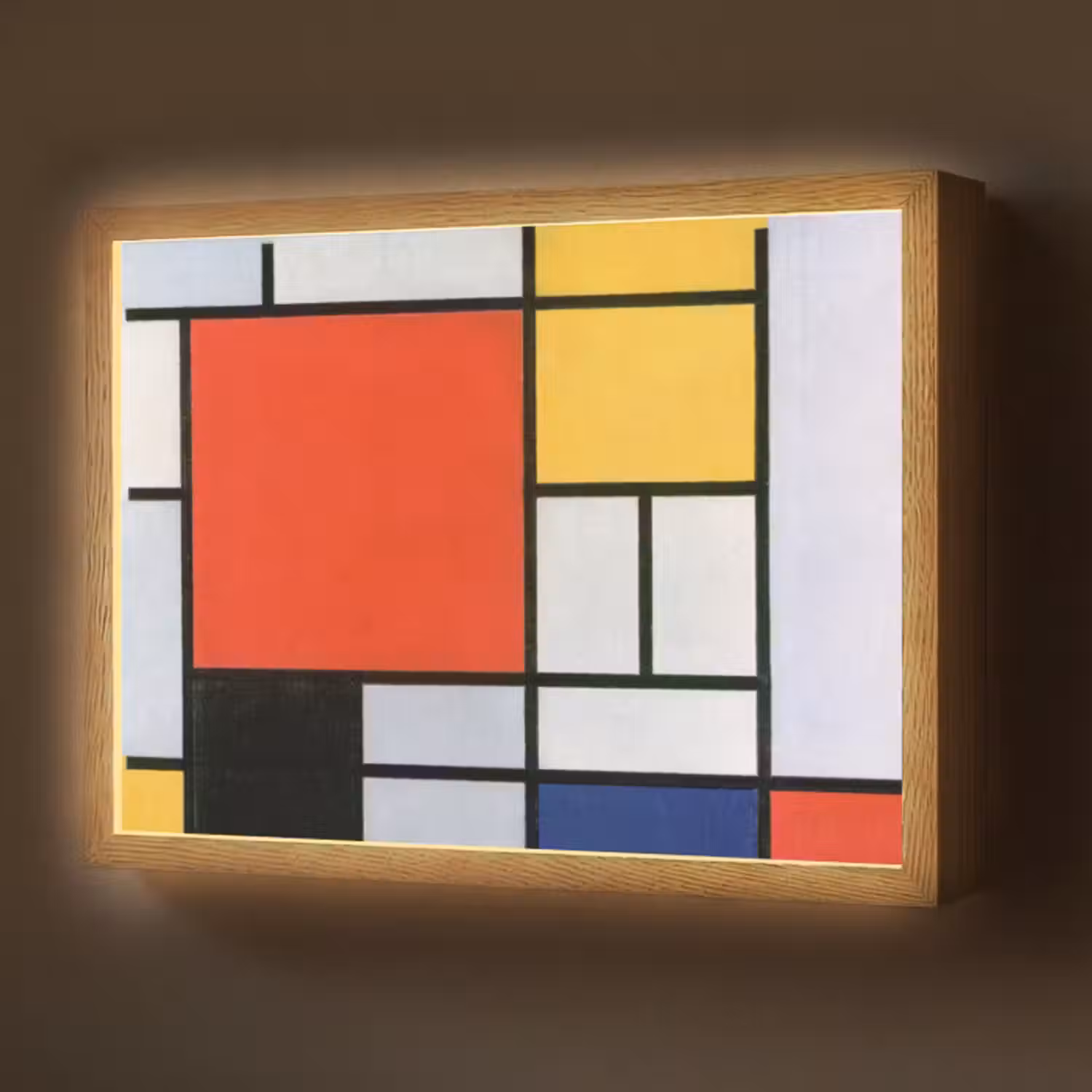 Lightbox - Wandlamp - Kunst - Mondriaan - Oude meesters - Compositie 2