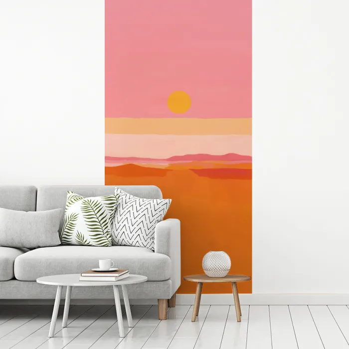 Zon - Abstract - Landschap - Oranje fotobehang vinyl groot -woonkamer
