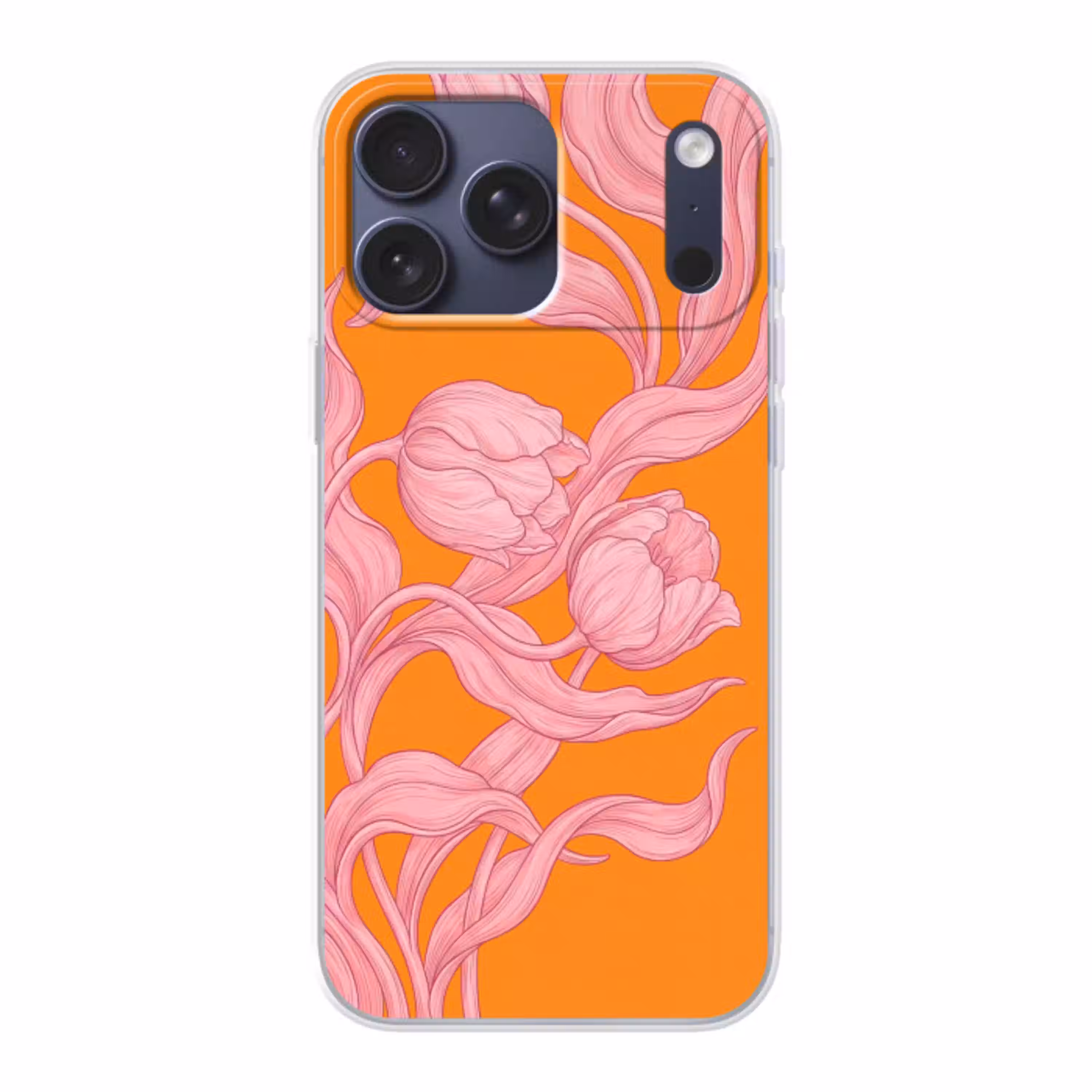 Roze bloemen - Modern Telefoonhoesje iPhone 17 Pro Max klein -3d