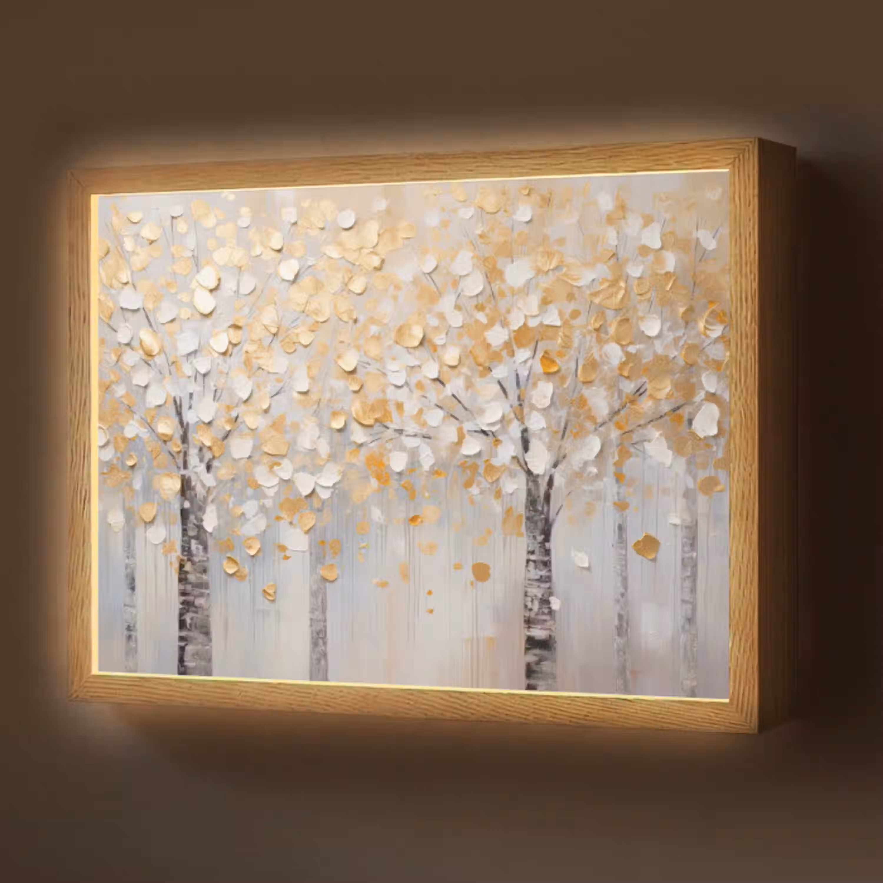 Bomen - Aquarel - Kunst - Natuur Light Box met batterij (Wandlamp) middel -z3d_website