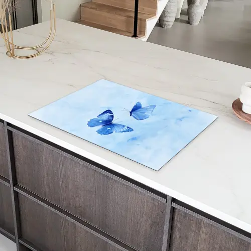 Vlinders - Sierlijk - Blauw Inductie beschermer vinyl 3mm klein -sfeer8