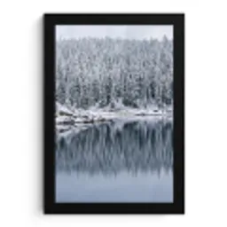 Bos - Reflectie - Meer - Winter - Serene fotolijst zwart zonder passe partout klein -3d