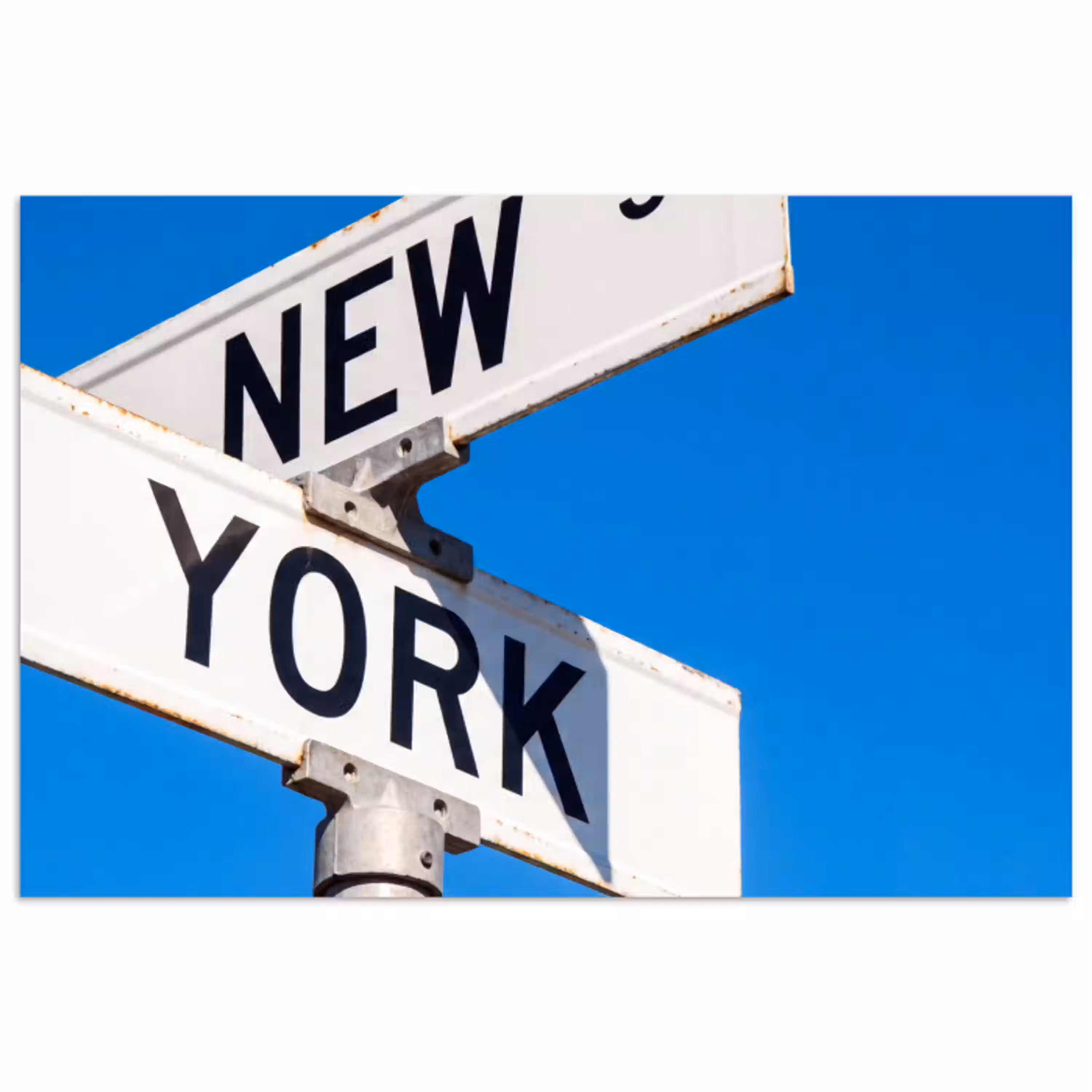 New York - Straatbord - Stad - Urban - Blauw poster papier klein -3d