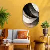 Abstract - Golven - Zwart - Verweerd Wandcirkel Ovaal Glas middel -sfeer4