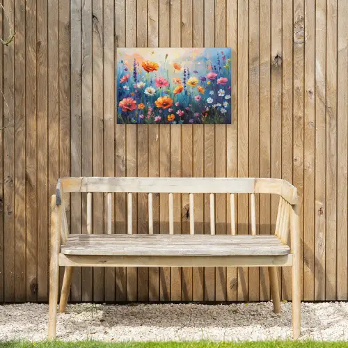 Bloemen - Natuur - Waterverf - Kunst Tuinposter op houten frame 2 cm dik klein -sfeer4