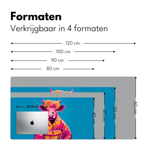 Koe - Bloemenkrans - Oorhangers - Kimono Muismat XXL klein -sfeer5
