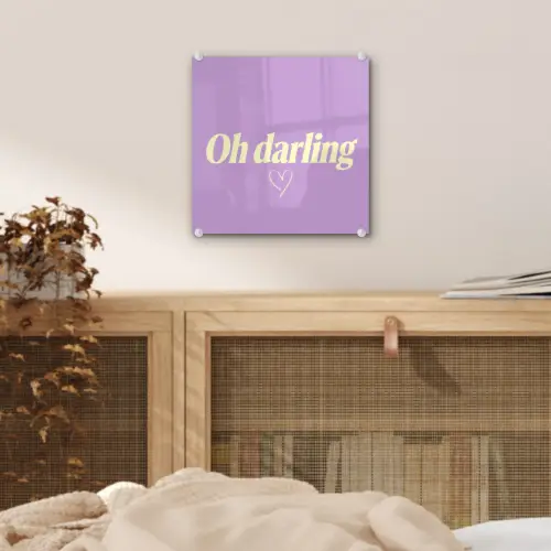 Oh darling - Hart - Paars plexiglas 5mm klein -sfeer4
